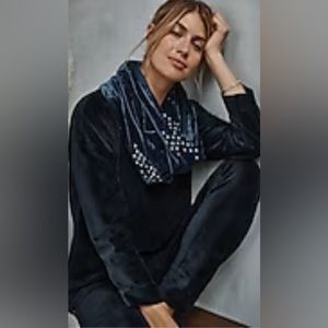 J. Jill Pure Corded Velour Navy Blue Top Size Medium Like New Never Worn